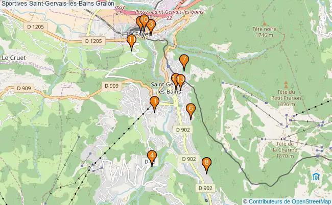 plan Sportives Saint-Gervais-les-Bains Associations Sportives Saint-Gervais-les-Bains : 13 associations