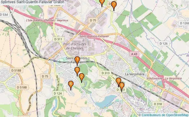 plan Sportives Saint-Quentin-Fallavier Associations Sportives Saint-Quentin-Fallavier : 9 associations