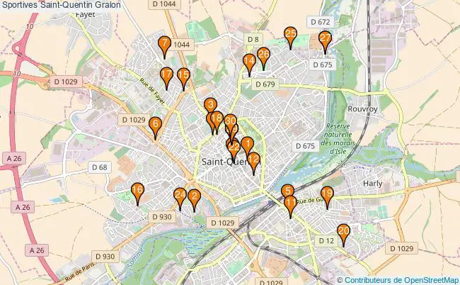 plan Sportives Saint-Quentin Associations Sportives Saint-Quentin : 56 associations