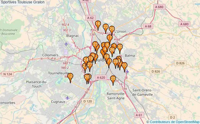 plan Sportives Toulouse Associations Sportives Toulouse : 650 associations