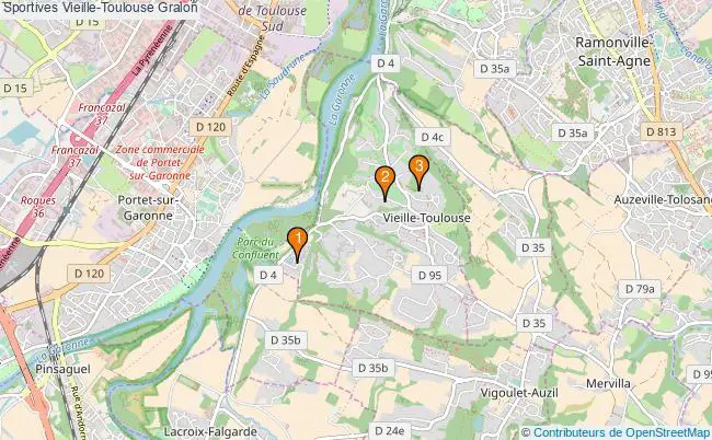 plan Sportives Vieille-Toulouse Associations Sportives Vieille-Toulouse : 3 associations