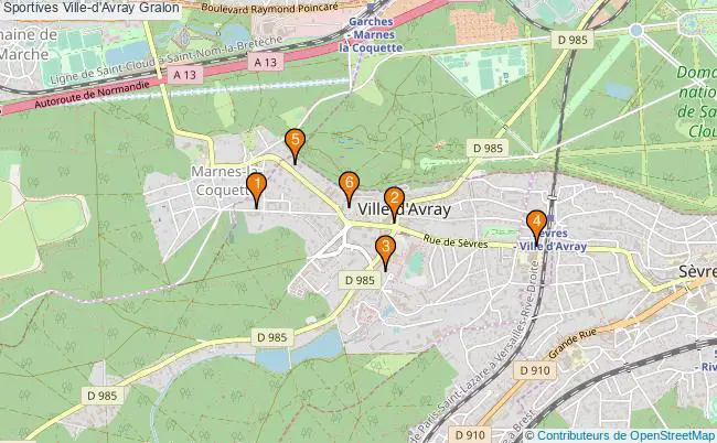 plan Sportives Ville-d'Avray Associations Sportives Ville-d'Avray : 6 associations