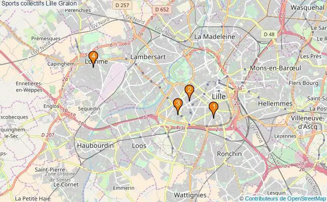 plan Sports collectifs Lille Associations sports collectifs Lille : 4 associations
