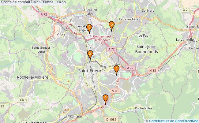 plan Sports de combat Saint-Etienne Associations Sports de combat Saint-Etienne : 5 associations