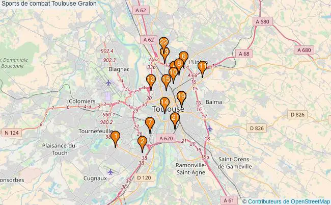 plan Sports de combat Toulouse Associations Sports de combat Toulouse : 25 associations
