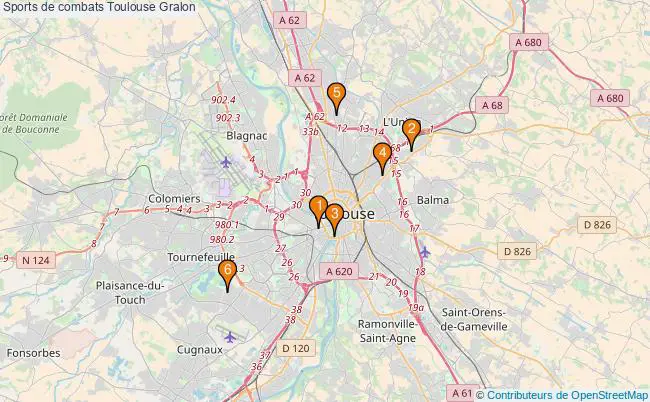 plan Sports de combats Toulouse Associations sports de combats Toulouse : 5 associations