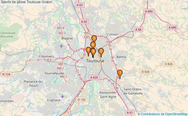 plan Sports de glisse Toulouse Associations sports de glisse Toulouse : 7 associations