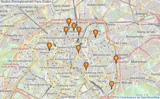 plan Studios d'enregistrement Paris Associations studios d'enregistrement Paris : 21 associations