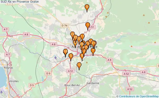 plan SUD Aix en Provence Associations SUD Aix en Provence : 29 associations
