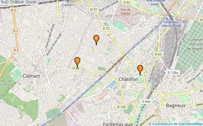 plan SUD Châtillon Associations SUD Châtillon : 4 associations