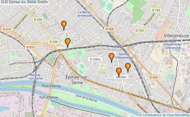 plan SUD Epinay-sur-Seine Associations SUD Epinay-sur-Seine : 6 associations
