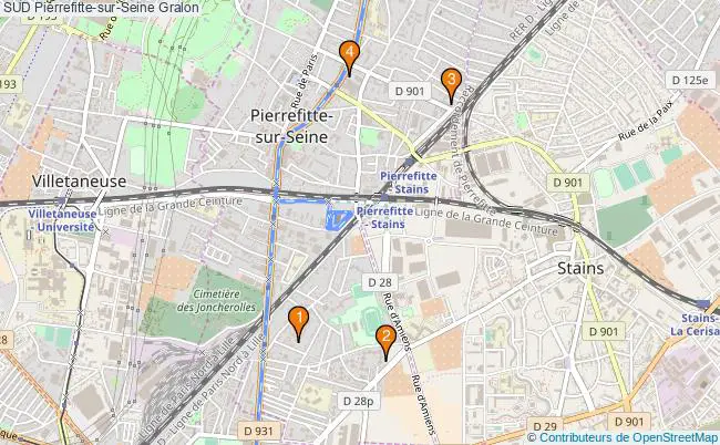 plan SUD Pierrefitte-sur-Seine Associations SUD Pierrefitte-sur-Seine : 4 associations