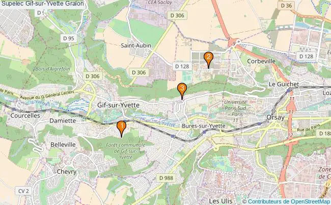 plan Supelec Gif-sur-Yvette Associations Supelec Gif-sur-Yvette : 4 associations