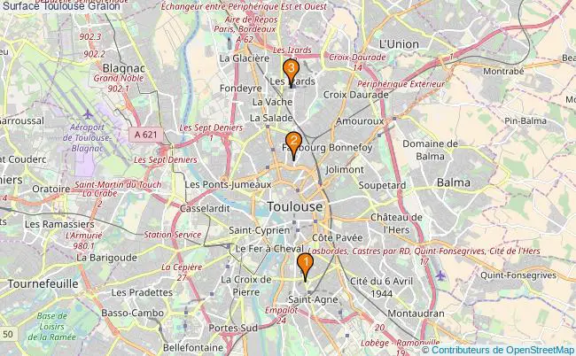 plan Surface Toulouse Associations Surface Toulouse : 3 associations