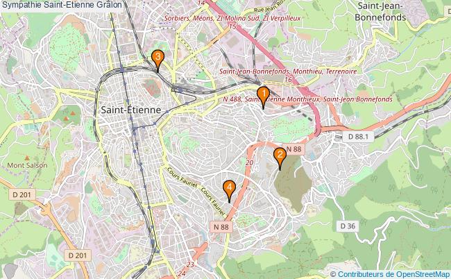 plan Sympathie Saint-Etienne Associations Sympathie Saint-Etienne : 3 associations