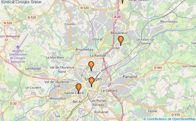 plan Syndicat Limoges Associations syndicat Limoges : 5 associations
