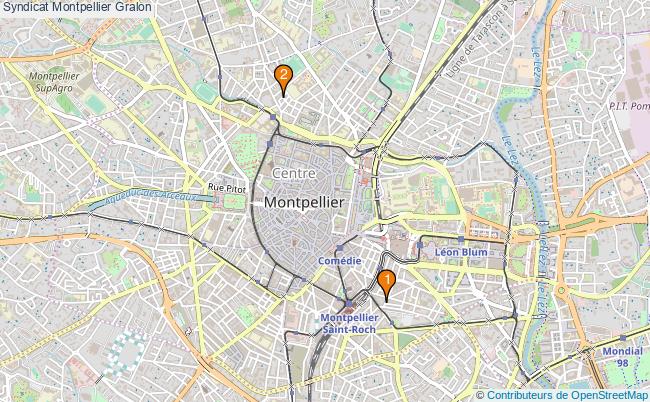 plan Syndicat Montpellier Associations syndicat Montpellier : 4 associations