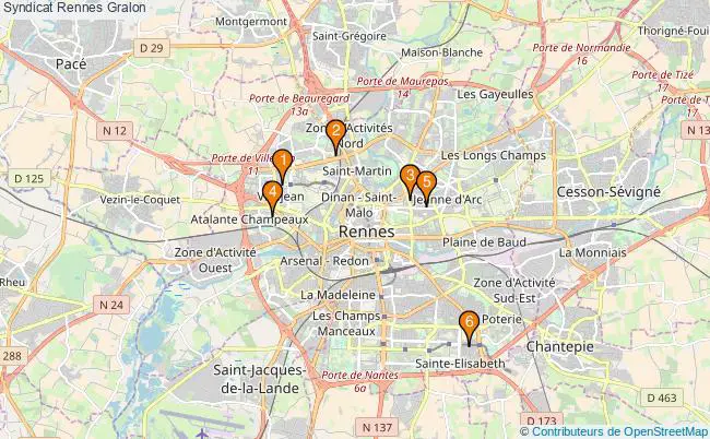 plan Syndicat Rennes Associations syndicat Rennes : 6 associations