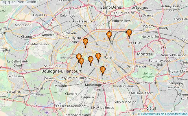 plan Taiji quan Paris Associations Taiji quan Paris : 9 associations