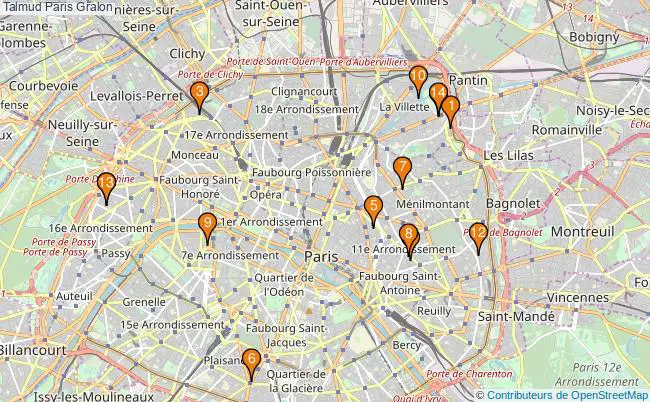 plan Talmud Paris Associations Talmud Paris : 16 associations