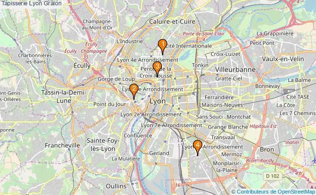 plan Tapisserie Lyon Associations tapisserie Lyon : 4 associations