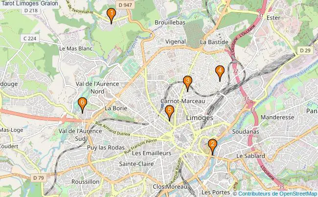 plan Tarot Limoges Associations Tarot Limoges : 5 associations