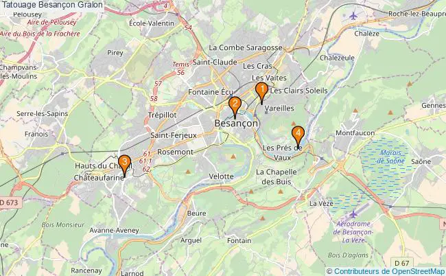 plan Tatouage Besançon Associations tatouage Besançon : 4 associations