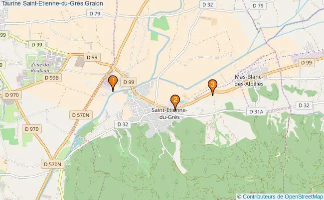 plan Taurine Saint-Etienne-du-Grès Associations taurine Saint-Etienne-du-Grès : 3 associations