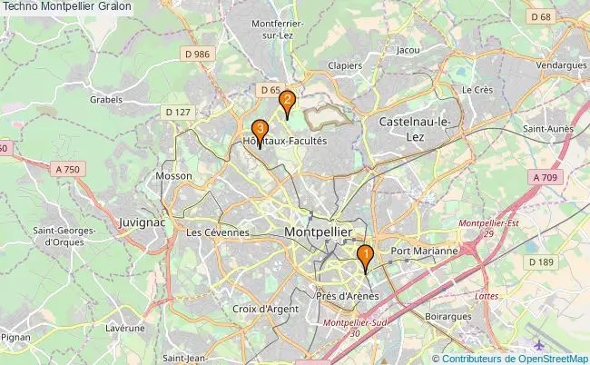 plan Techno Montpellier Associations techno Montpellier : 4 associations