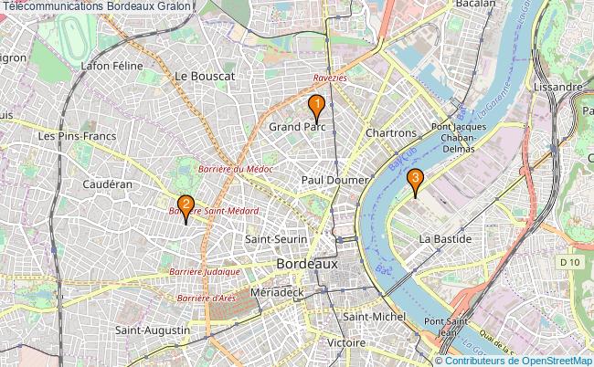 plan Télécommunications Bordeaux Associations télécommunications Bordeaux : 3 associations