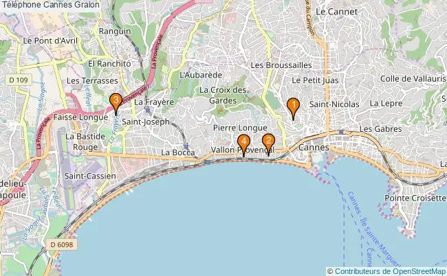 plan Téléphone Cannes Associations téléphone Cannes : 4 associations