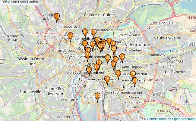 plan Télévision Lyon Associations télévision Lyon : 33 associations