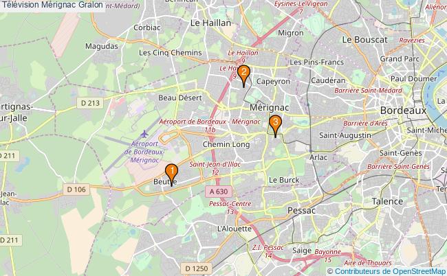 plan Télévision Mérignac Associations télévision Mérignac : 3 associations
