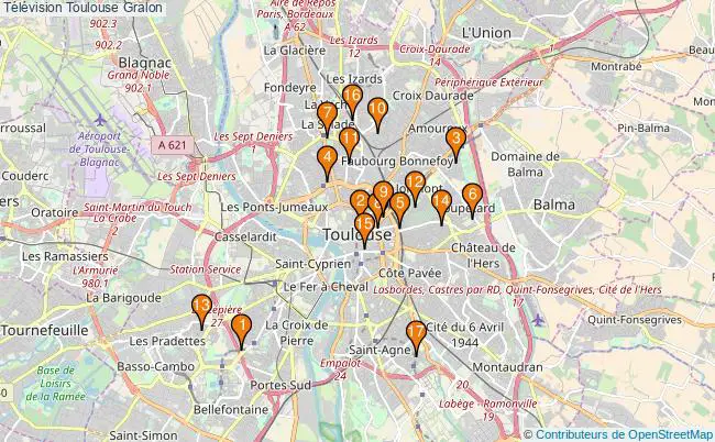 plan Télévision Toulouse Associations télévision Toulouse : 22 associations