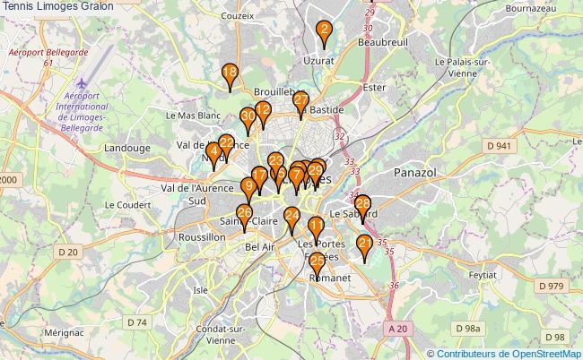 plan Tennis Limoges Associations tennis Limoges : 31 associations