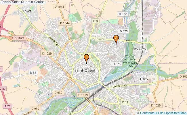 plan Tennis Saint-Quentin Associations tennis Saint-Quentin : 4 associations