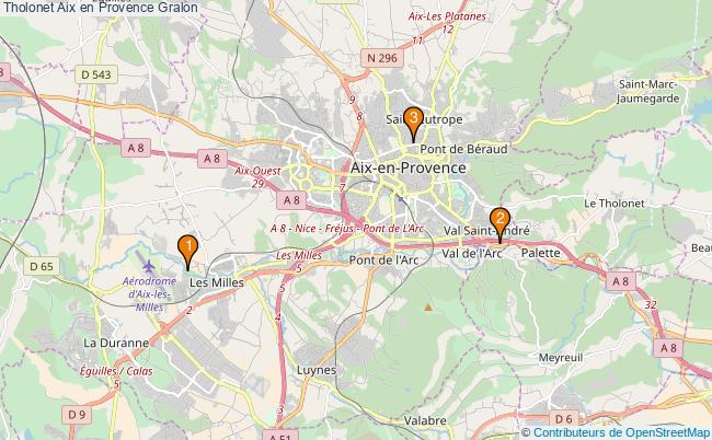 plan Tholonet Aix en Provence Associations Tholonet Aix en Provence : 3 associations