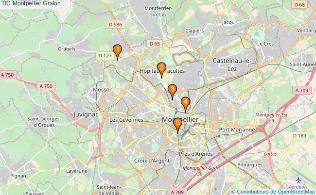 plan TIC Montpellier Associations TIC Montpellier : 5 associations