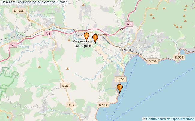 plan Tir à l'arc Roquebrune-sur-Argens Associations tir à l'arc Roquebrune-sur-Argens : 3 associations