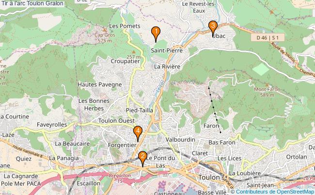 plan Tir à l'arc Toulon Associations tir à l'arc Toulon : 4 associations