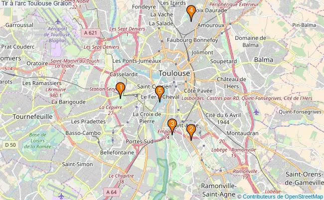 plan Tir à l'arc Toulouse Associations tir à l'arc Toulouse : 5 associations