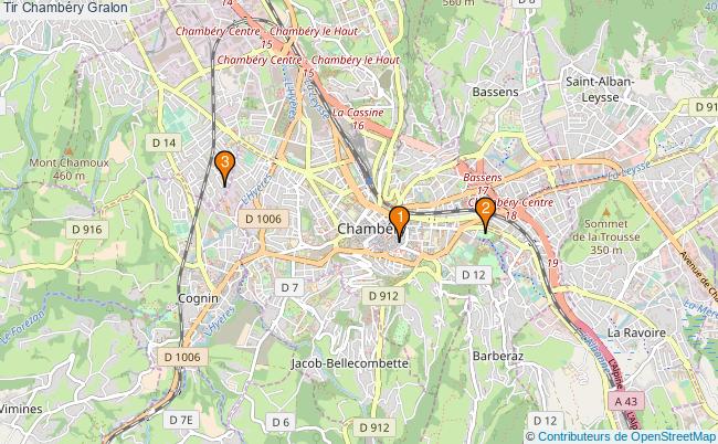 plan Tir Chambéry Associations Tir Chambéry : 3 associations