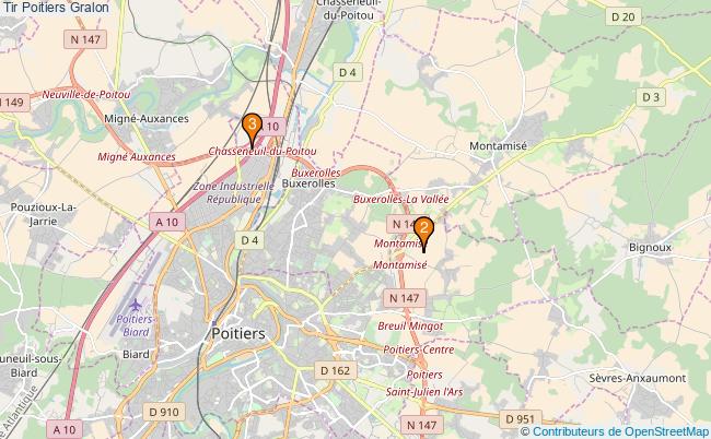 plan Tir Poitiers Associations Tir Poitiers : 3 associations