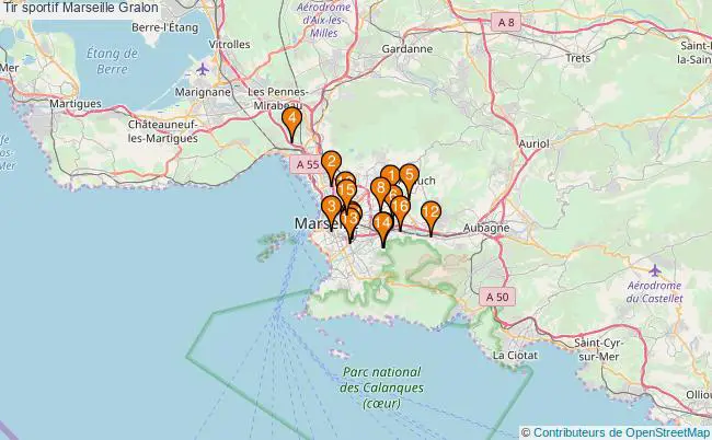 plan Tir sportif Marseille Associations tir sportif Marseille : 16 associations