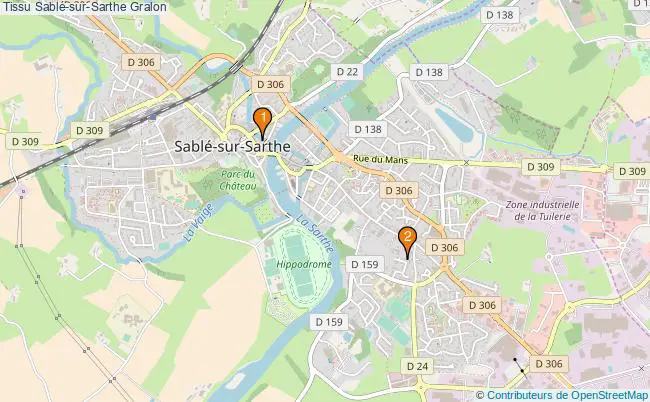 plan Tissu Sablé-sur-Sarthe Associations tissu Sablé-sur-Sarthe : 3 associations