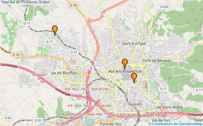 plan Total Aix en Provence Associations Total Aix en Provence : 3 associations