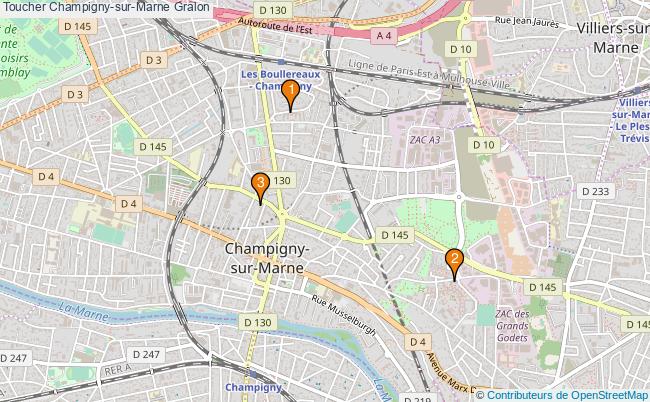 plan Toucher Champigny-sur-Marne Associations Toucher Champigny-sur-Marne : 3 associations