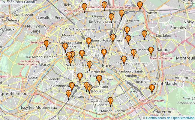 plan Toucher Paris Associations Toucher Paris : 55 associations