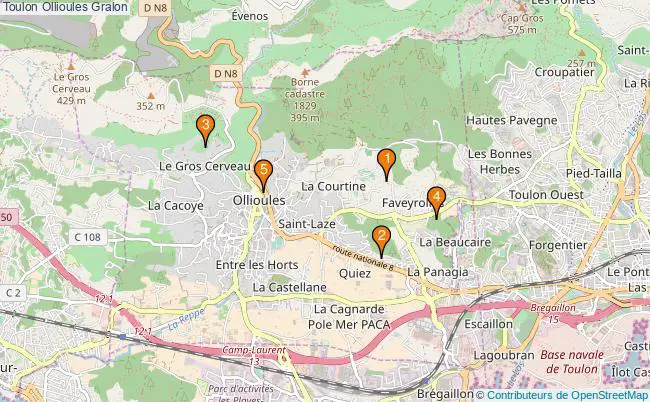 plan Toulon Ollioules Associations Toulon Ollioules : 6 associations