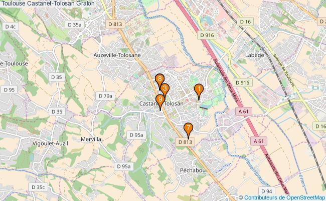 plan Toulouse Castanet-Tolosan Associations Toulouse Castanet-Tolosan : 8 associations